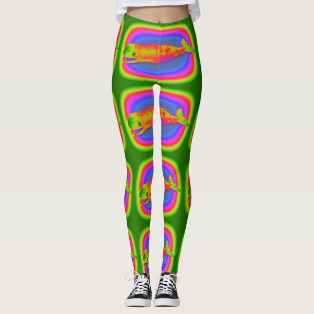 Leggings coloridas ballenas multicolor verde (Anverso)