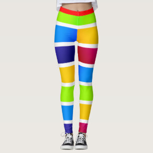 Leggings Coloridas bandas Mardi Gras Festividad