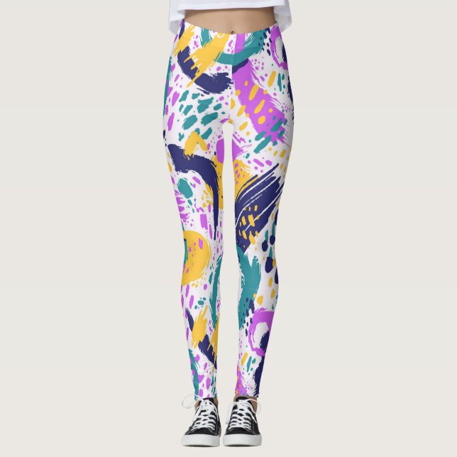 leggings coloridas de pintura a mano (Anverso)