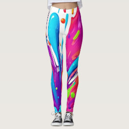Leggings Coloridas Esquirlas de pintura líquida