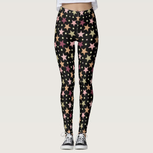 Leggings Coloridas estrellas en negro