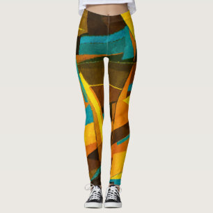 Leggings Coloridas franjas abstractas: pintar textura