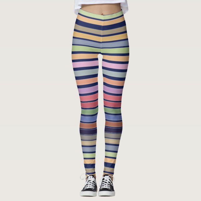 Leggings Coloridas franjas pasteles (Anverso)