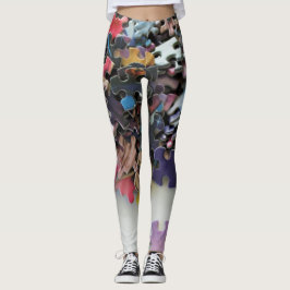 Leggings Coloridas gargantas de rompecabezas