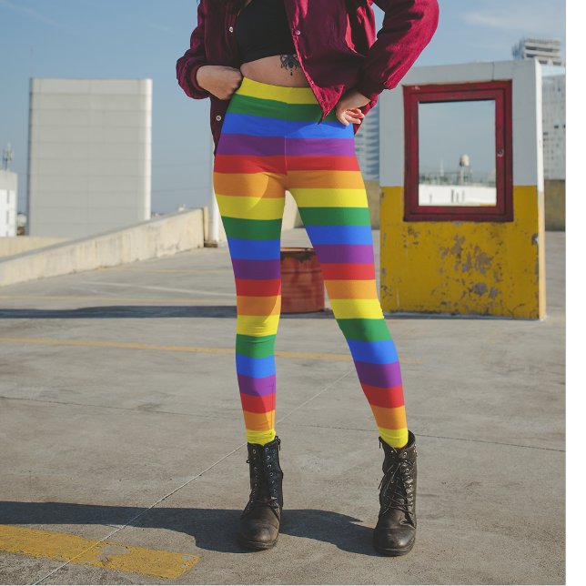 Leggings Coloridas garras rayadas de arcoiris (Subido por el creador)