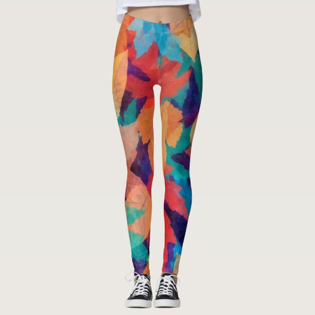 Leggings Coloridas hojas caídas (Anverso)