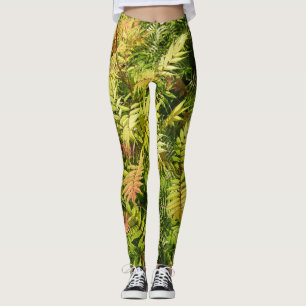 Leggings Coloridas hojas finas patrón Leging