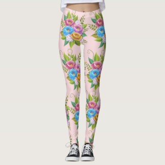 Leggings Coloridas lámparas de Bouquet Floral - Vibrante Bo