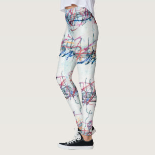 Leggings Coloridas lecturas de hojas de acuarela