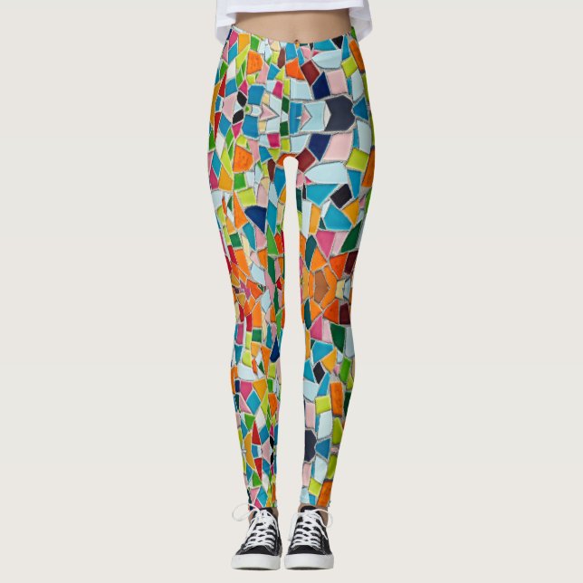 Leggings Coloridas Leggencias del Mosaico Terrazzo (Anverso)