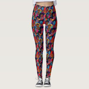 Leggings Coloridas mujeres africanas en azul