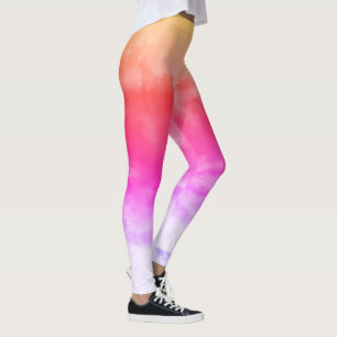 Leggings Coloridas nubes de color rosa morado amarillo blan