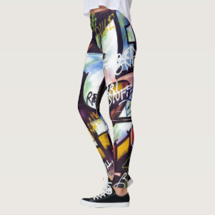 Leggings Coloridas Palabras de Graffiti