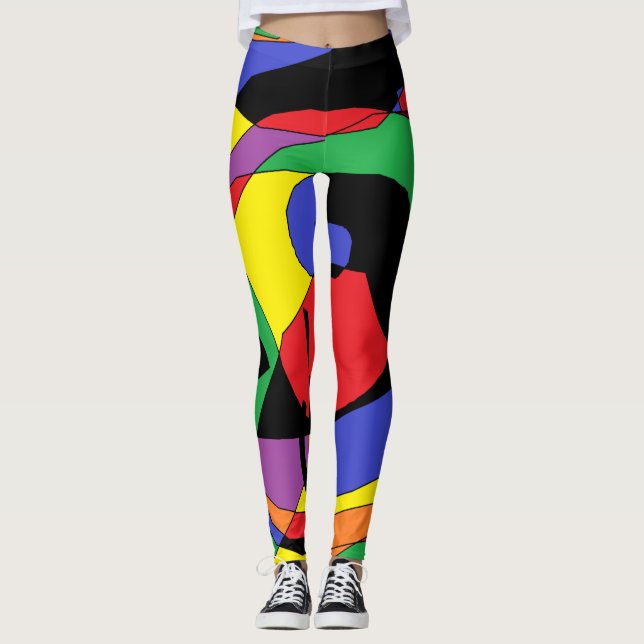 Leggings Coloridas Piernas de Payaso (Anverso)