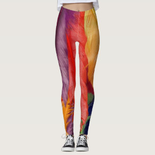 Leggings Coloridas piernas de plumas