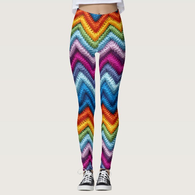 Leggings Coloridas piernas de zigzag (Anverso)