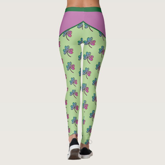 Leggings Coloridas Piernas Shamrock (Reverso)