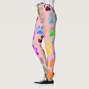Leggings Coloridas pinturas de perros por todas partes