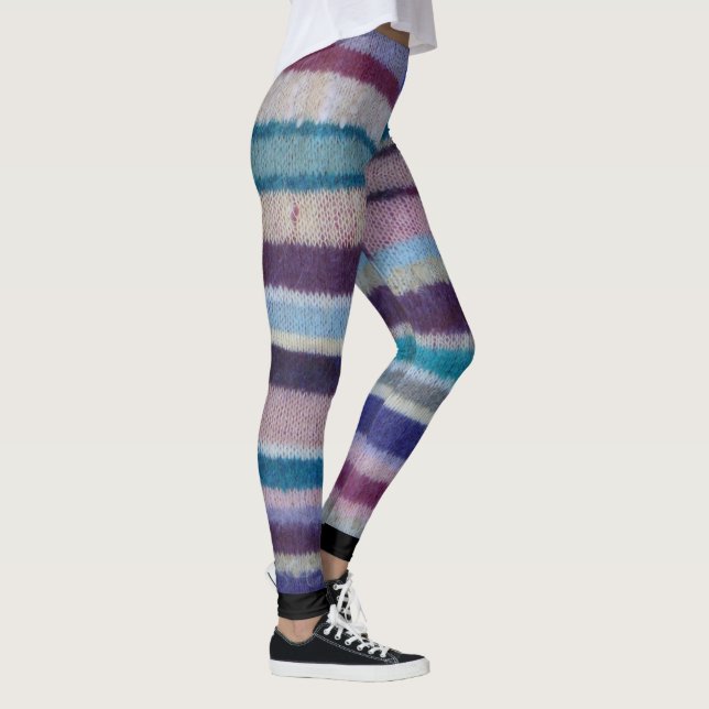 Leggings coloridas rayas chic de punto de mano chic (Derecha)