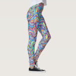 Leggings Colorido Abstracto Doodle Swirl Pattern, Diversión<br><div class="desc">Leggings súper divertidas con un colorido patrón de giro de garabatos abstracto. Perfecto para una noche de salida,  concierto,  festival,  entrenamiento de yoga o vestimenta diaria.</div>