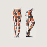 Leggings Colorido boho abstracto l Naranja Negro l Workout<br><div class="desc">Patrón abstracto gráfico,  naranja,  azul marino y blanco. Un diseño llamativo con un gran texto para entrenar.</div>