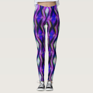 Leggings Colorido color morado rosado verde artesanal