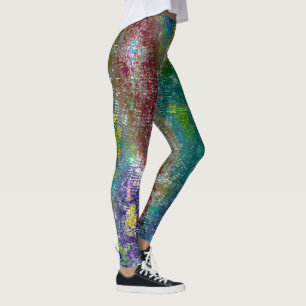Leggings Colorido con ranuras y pintura teñida de piel