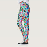 Leggings Colorido Confetti Resumen Patrón Mosaico Tejido de<br><div class="desc">Patrón de mosaico abstracto,  colorido y único,  con tonos azules,  sin fisuras.</div>