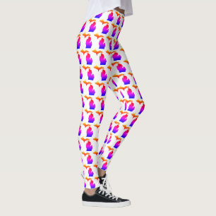 Leggings Colorido corazón de los Grandes Lagos Michigan