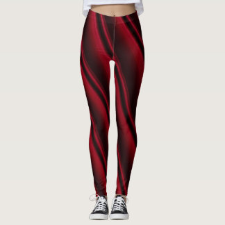 Leggings Colorido de moda Red y Black Paint Swirl Leging