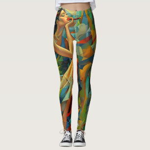 Leggings Colorido del arte abstracto