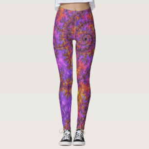 Leggings Colorido Divertido Trippy Vibrante Espiral Fractal
