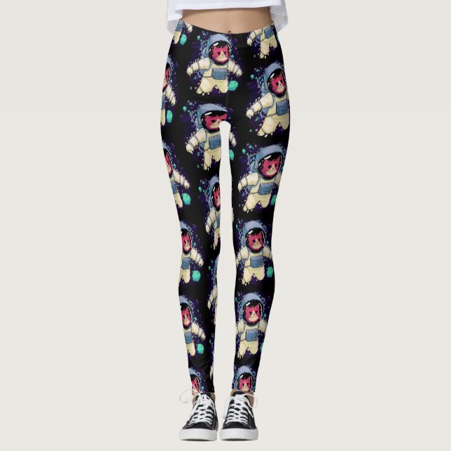 Leggings Colorido gato astronauta (Anverso)