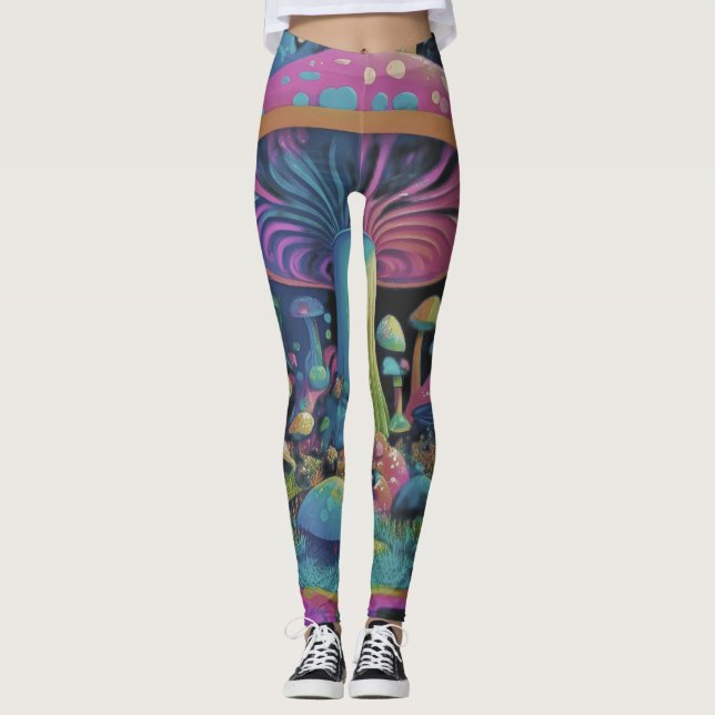 Leggings Colorido Groovy Magic Mushrooms (Anverso)