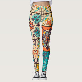 Leggings Colorido mosaico de mosaico mallico islámico