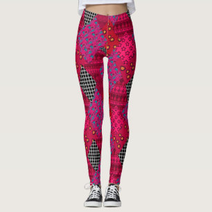 Leggings Colorido mosaico del Red Crimson