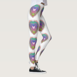 Leggings Colorido neón Graffiti brillante diseño de corazón