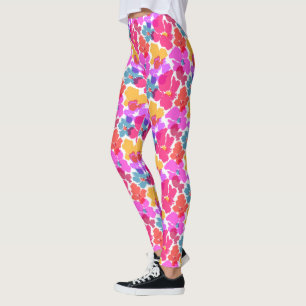 Leggings Colorido Neon Moderno Patrón de flores