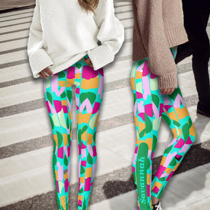 Leggings Colorido nombre personal de productos botánicos de
