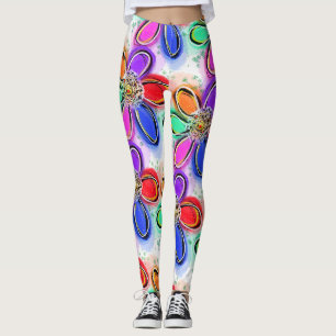 Leggings Colorido patrón artístico floral