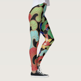 Leggings Colorido patrón de cosecha de vintage de resplando