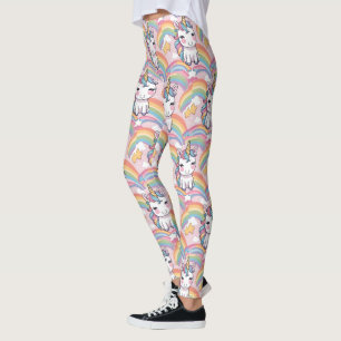 Leggings colorido patrón de globo de arco iris unicornio pa