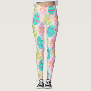 Leggings Colorido patrón de huevo de Pascua Pastel