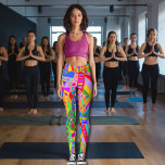 Leggings colorido patrón loco arte moderno<br><div class="desc">Patrón loco divertido diseño de arte moderno. Formas geométricas de todos los colores y tamaños.</div>