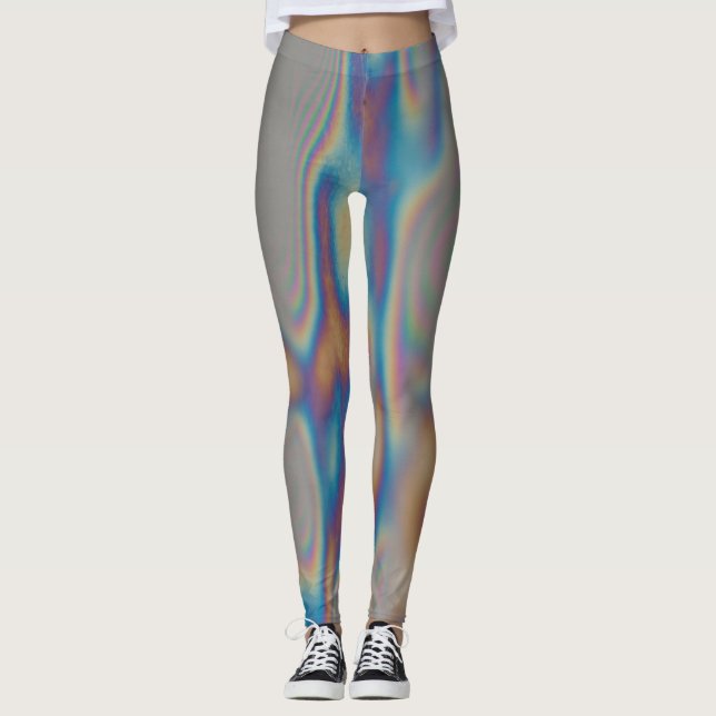 Leggings Colorido reflejo moiré del arco iris (Anverso)