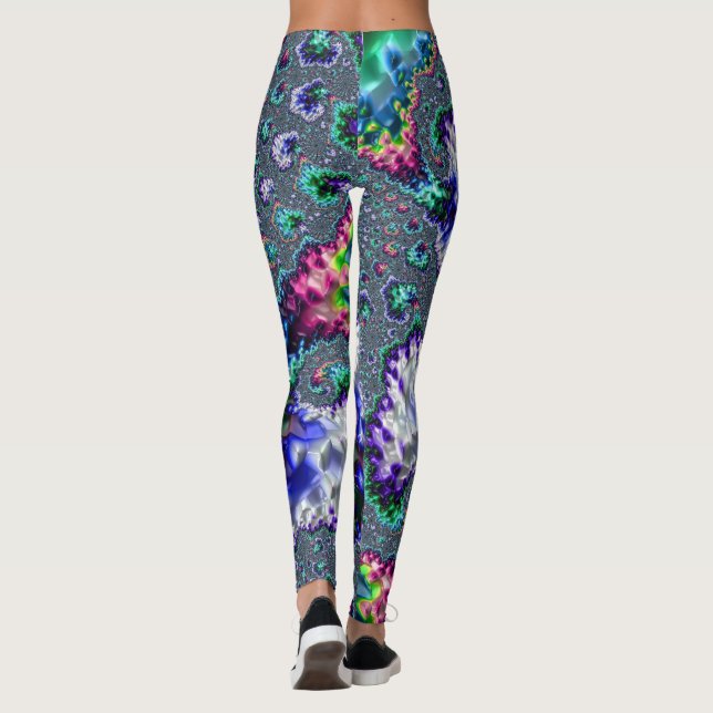Leggings Colorido Trippy Groovy Spiral Resumen Fractal (Reverso)
