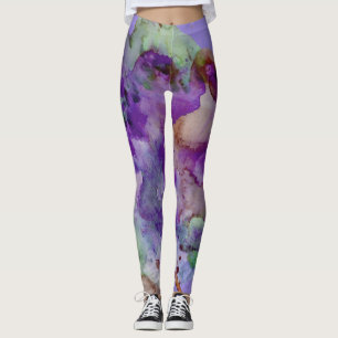 Leggings Colorido, único, pinte la salpicadura púrpura y