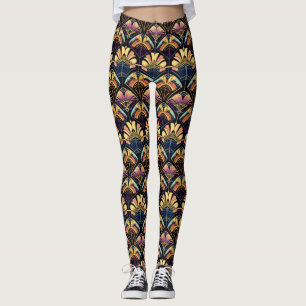 Leggings Colorido Ventilador Art Decó