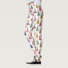 Leggings Colorido y moderno patrón de árbol de vacaciones