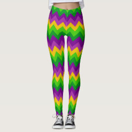 Leggings Colorido Zig Zag Stripes Fiesta del Carnaval Mardi